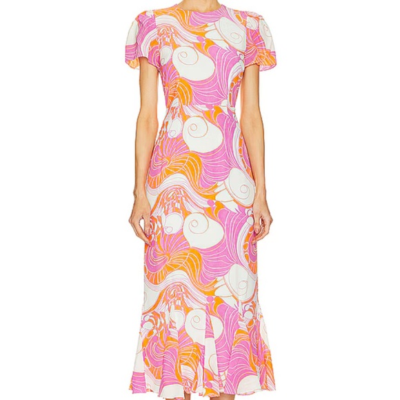 Rhode Lulani Dress in Pink Deco Surf - Picture 1 of 4